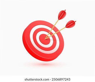 3d style bullseye board for business aim and achievement vector