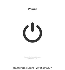Icono de inicio circular de estilo 3d y empuje del Botón de energía. Símbolo de apagado. Icono de encendido y apagado para App móvil, Sitio web, UI UX.