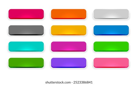 Vector de colección de App de Web colorido del Iniciar sesión del Botón del estilo 3D