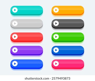 3d style colorful web app button sign in collection vector