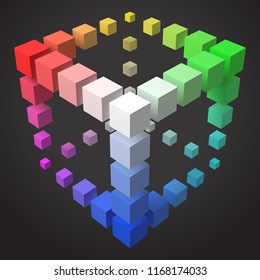 3d style cubic frame design with cubes. suitable for any banner, ad, technology and abstract themes.