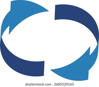 3D style curved arrow, single, blue