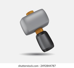 3D style cute hammer icon, related to repair, suitable for user interface, design element, apps or website