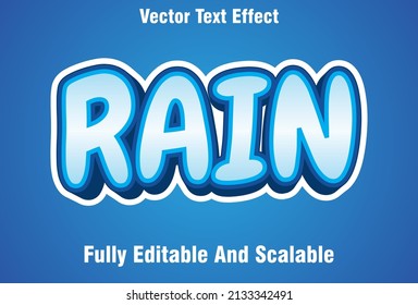 3d style editable rain text effect blue color