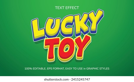 3D Style Editable Text Effect Lucky Toy EPS Ready to Use