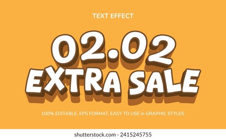 3D Style Editable Text Effect 02.02 Extra Sale EPS Ready to Use