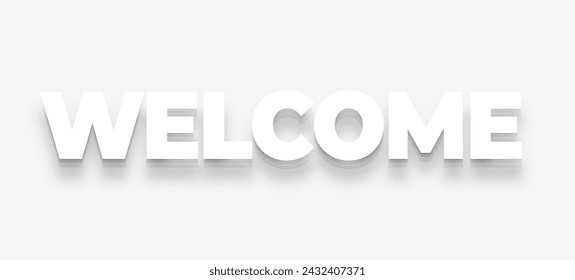 3d style elegant welcome text on white banner design vector