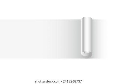 3d style empty paper rolled sheet template design vector