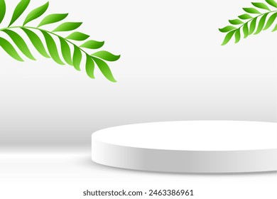 3d style empty round podium platform for award presentation vector
