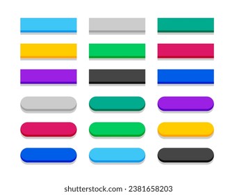 Leeres UI UX Button-Symbol im 3D-Stil, Vektorgrafik der Sammlung