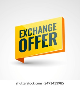 3d style exchange offer discount background design vector