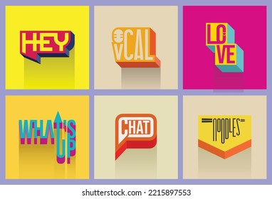 3D style font design, typography design, alphabet letters and vector illustration