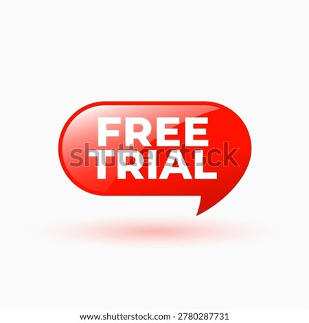 3d style free trial access tag background design vector