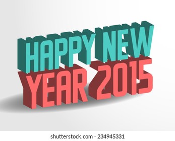3D Style Happy New Year 2015 Wish
