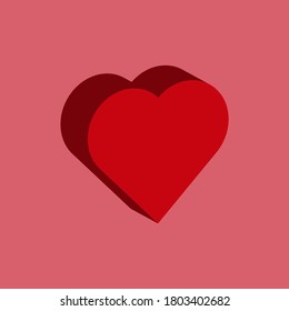3D style heart vector illustration. Love symbol.