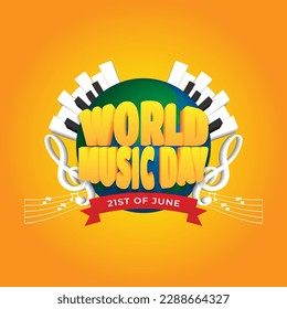 3D Style Illustration for Celebrating World Music Day