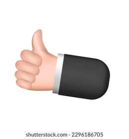 3d style like illustration. hand like icon in 3d style