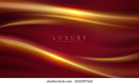 3d style luxury abstract background, gold alternate red, cover design modern concept. vector illustration.