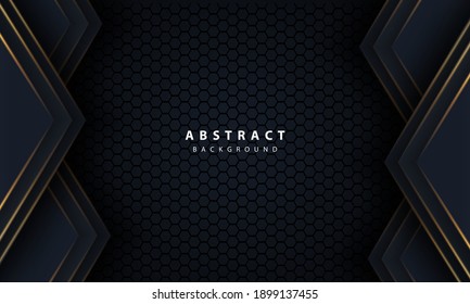 3d style luxury dark background. Texture with hexagon element decoration.