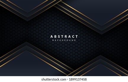 3d style luxury dark background. Texture with hexagon element decoration.