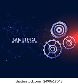 3d style metallic gearwheel background with shiny effect vector