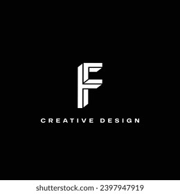 3D Style Minimal F logo design