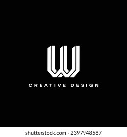 3D Style Minimal W logo design