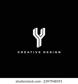 3D Style Minimal Y logo design