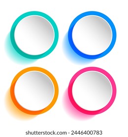 3d style modern circular web button in collection vector 