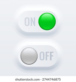 3d style on and off slider button vector