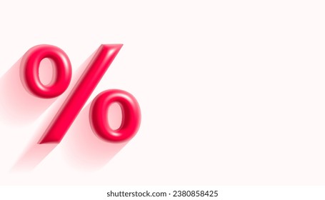 3d style percentage icons banner with empty space to calculate taxes vector