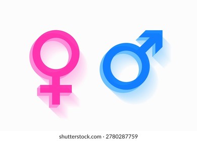 3d style pink blue gander sign on white background vector