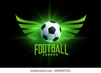 3d style playful football competition poster with light effect vector