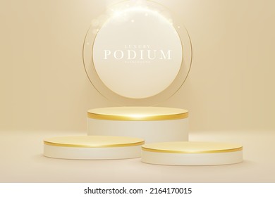 3d Style Podium Gold Luxury Background Stock Vector (Royalty Free ...