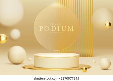 3d style podium gold luxury background, Premium vector illustration for sale or online marketing.