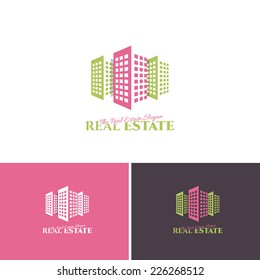 3d Style Real Estate Vector Icons, Logos, Sign, Symbol Template