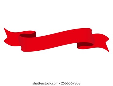 3D Style Red Ribbon Banner