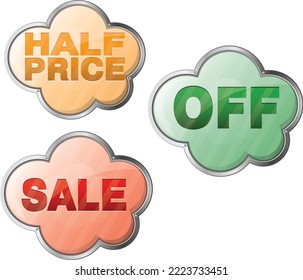 3D Style Sale Badge Shopping Concept Illustrations Of Stickers 