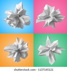 3d style shapes vector set. set of lowpoly abstract shapes. suitable as abstract element in different vector designs.