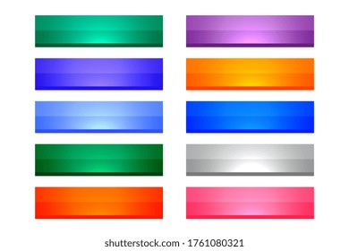 3d style shiny rectangular buttons set of ten