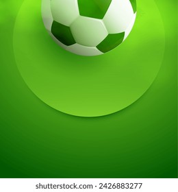 3d style soccer ball on green background with text space vector