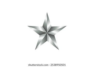 cor prateada do ícone de estrela de estilo 3d