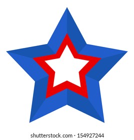 3d style star - US 4th of July - Independence Day Vector Design