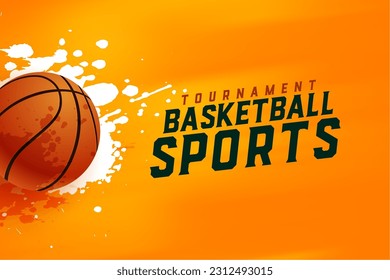 3d style streetball yellow background with splatter effect vector