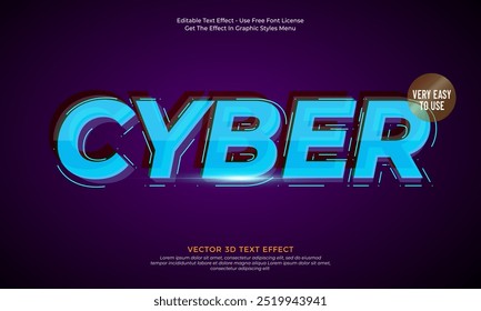 3d style text effect dark cyber