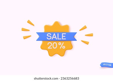 Banner vectorial de estilo 3D para agregar ventas. Plantillas de etiquetas rojas con ofertas especiales para la compra. Ilustraciones de vectores Web 3D.