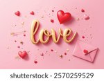 3D Style of vector A festive Valentine
