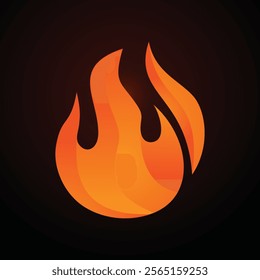 3D style vector flat fire logogram icon