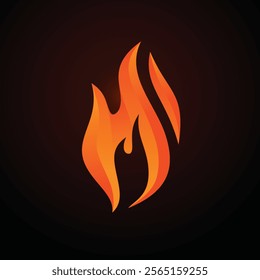 3D style vector flat fire logogram icon