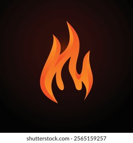 3D style vector flat fire logogram icon